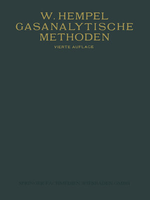 cover image of Gasanalytische Methoden